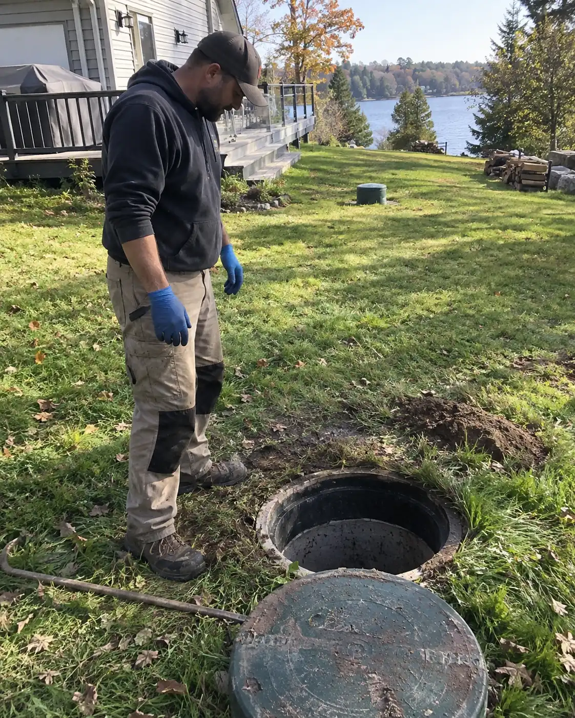 Septic tank cleaning at a Peterborough property